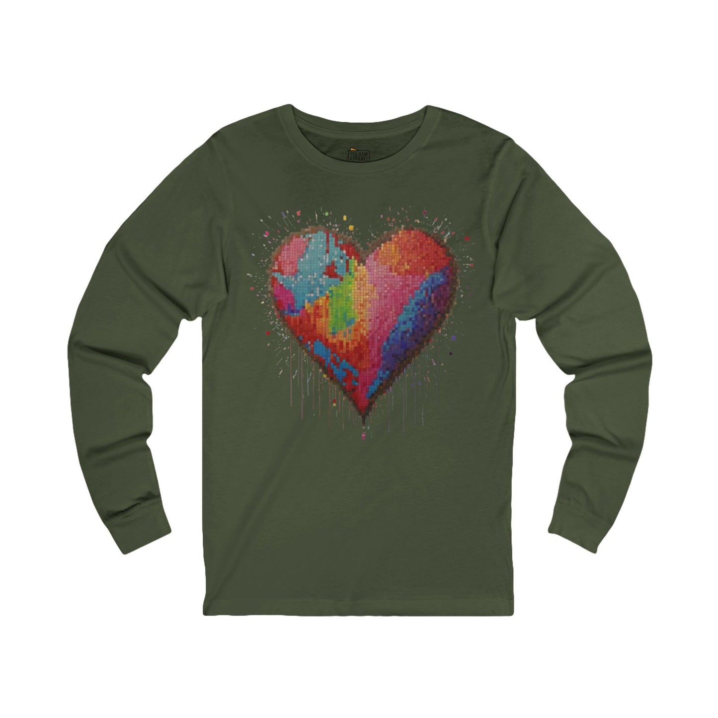 Pixelated Love Heart - Unisex Long Sleeve T-Shirt