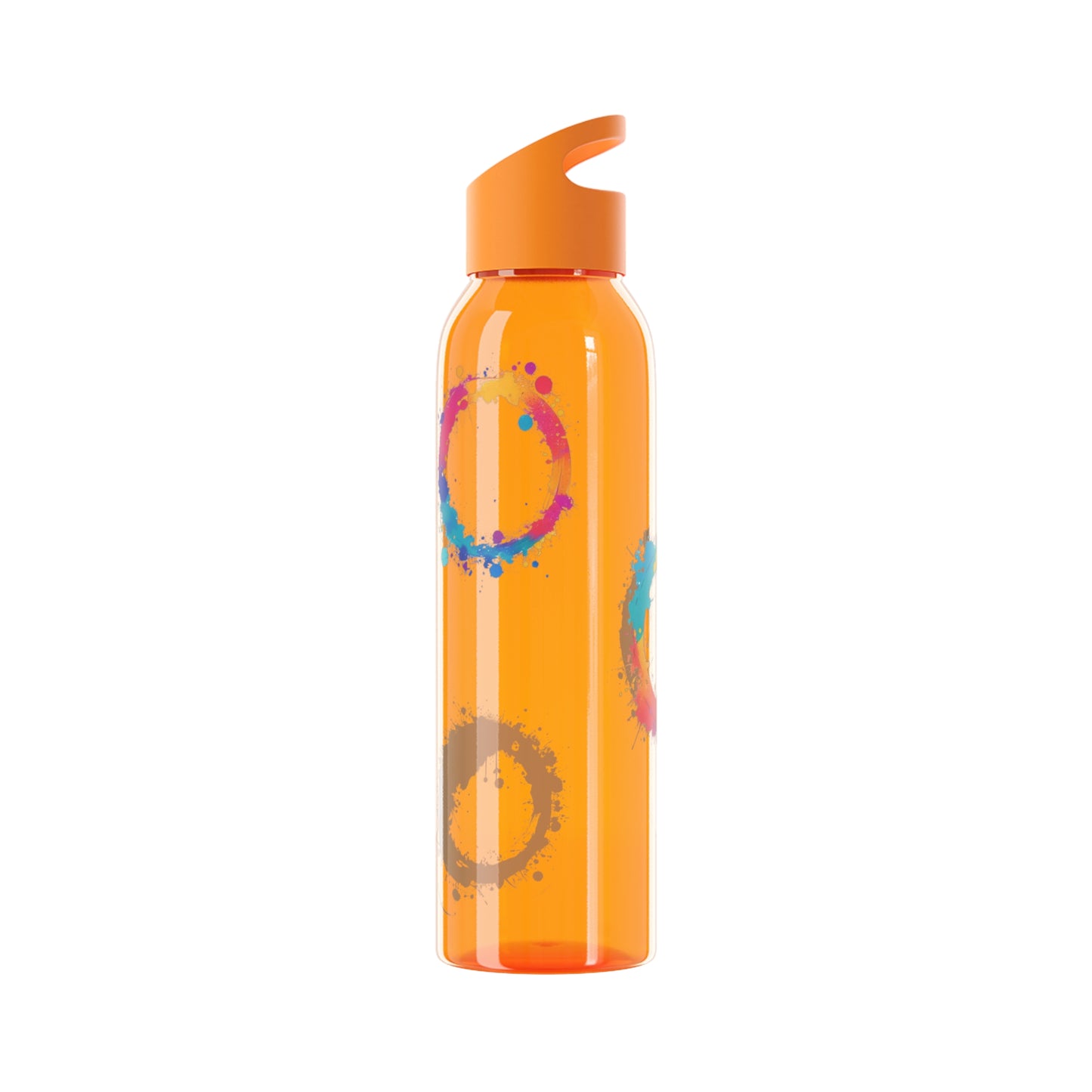 Colourful Circles Paint Art - Sky Water Bottle