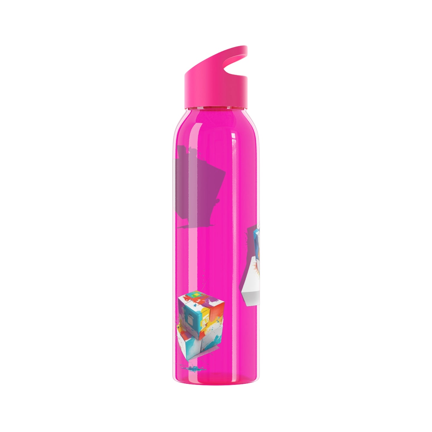 Colourful Cubes - Sky Water Bottle