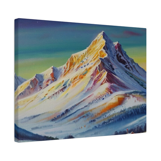 Snowy Covered Mountain - Matte Canvas, Stretched, 0.75"