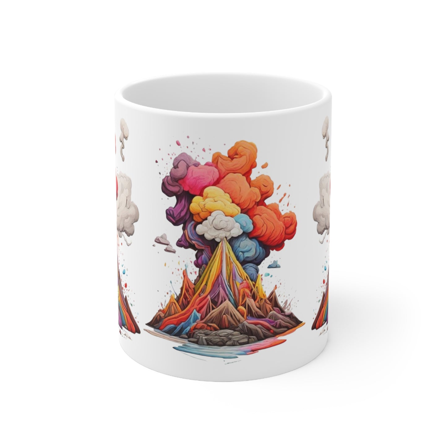 Colourful Messy Volcanos Mug - Ceramic Coffee Mug 11oz