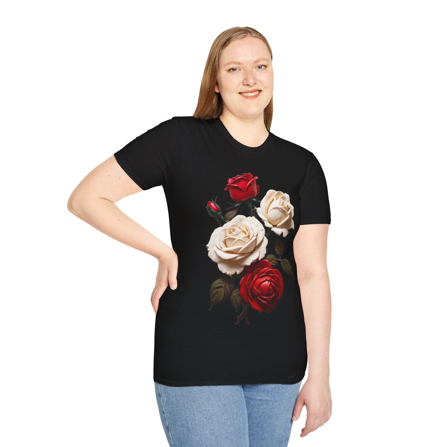 Red and White Roses - Unisex T-Shirt