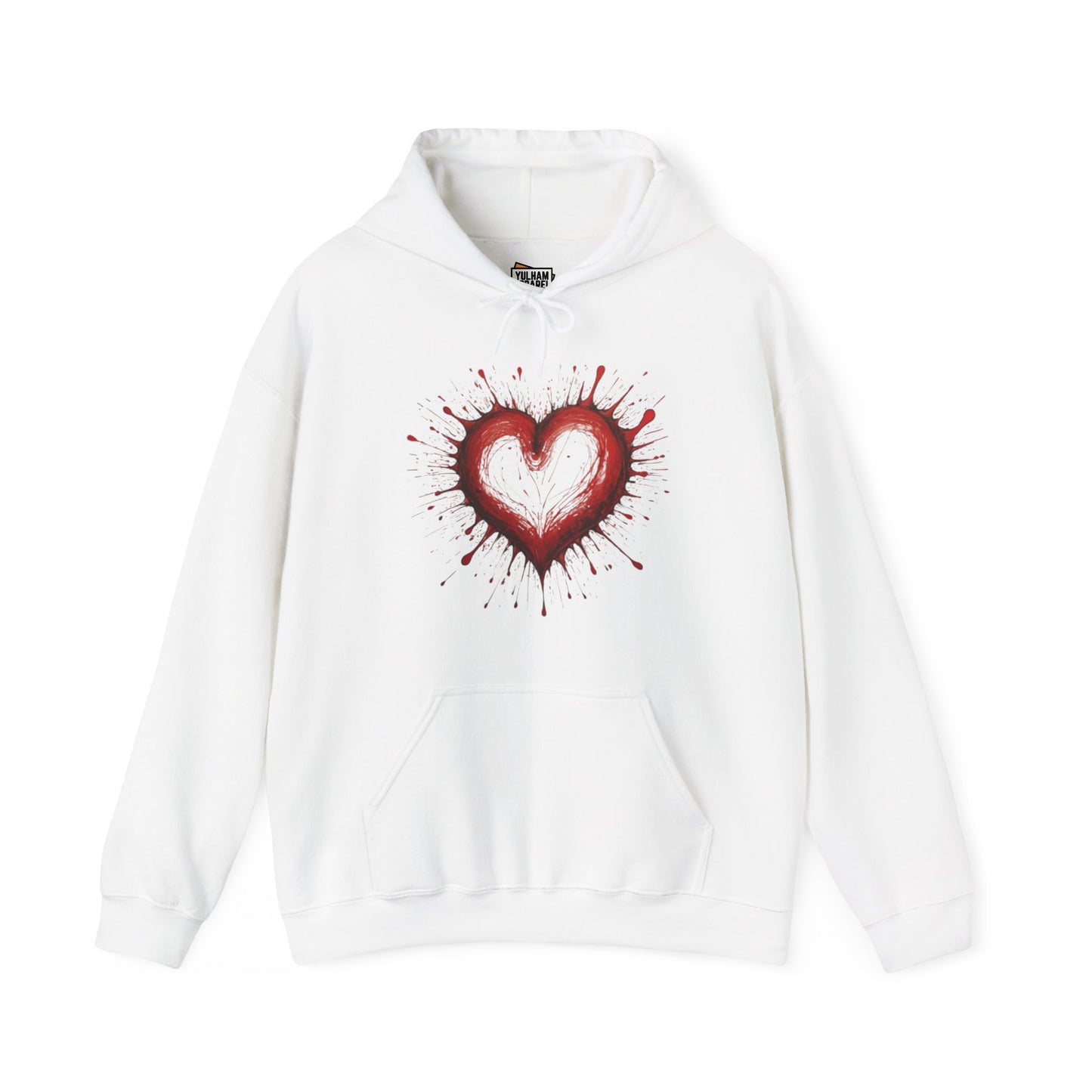 Messy Red Love Heart - Unisex Hooded Sweatshirt