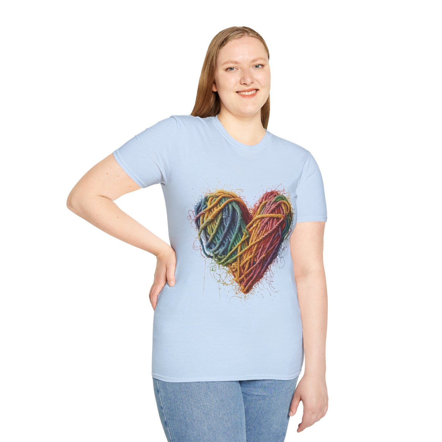 Multicoloured Ropes Love Heart - Unisex T-Shirt