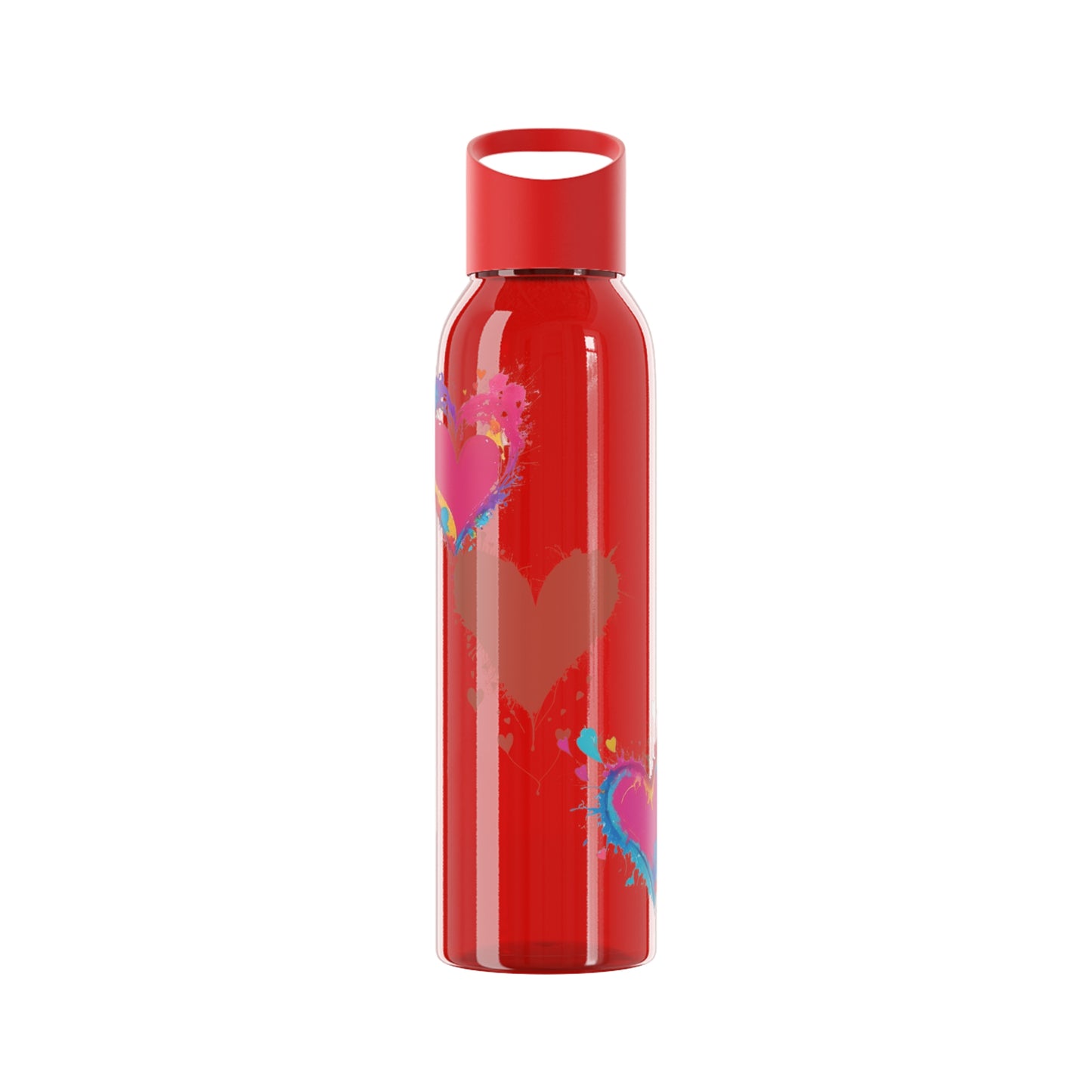 Colourful Love Hearts - Sky Water Bottle