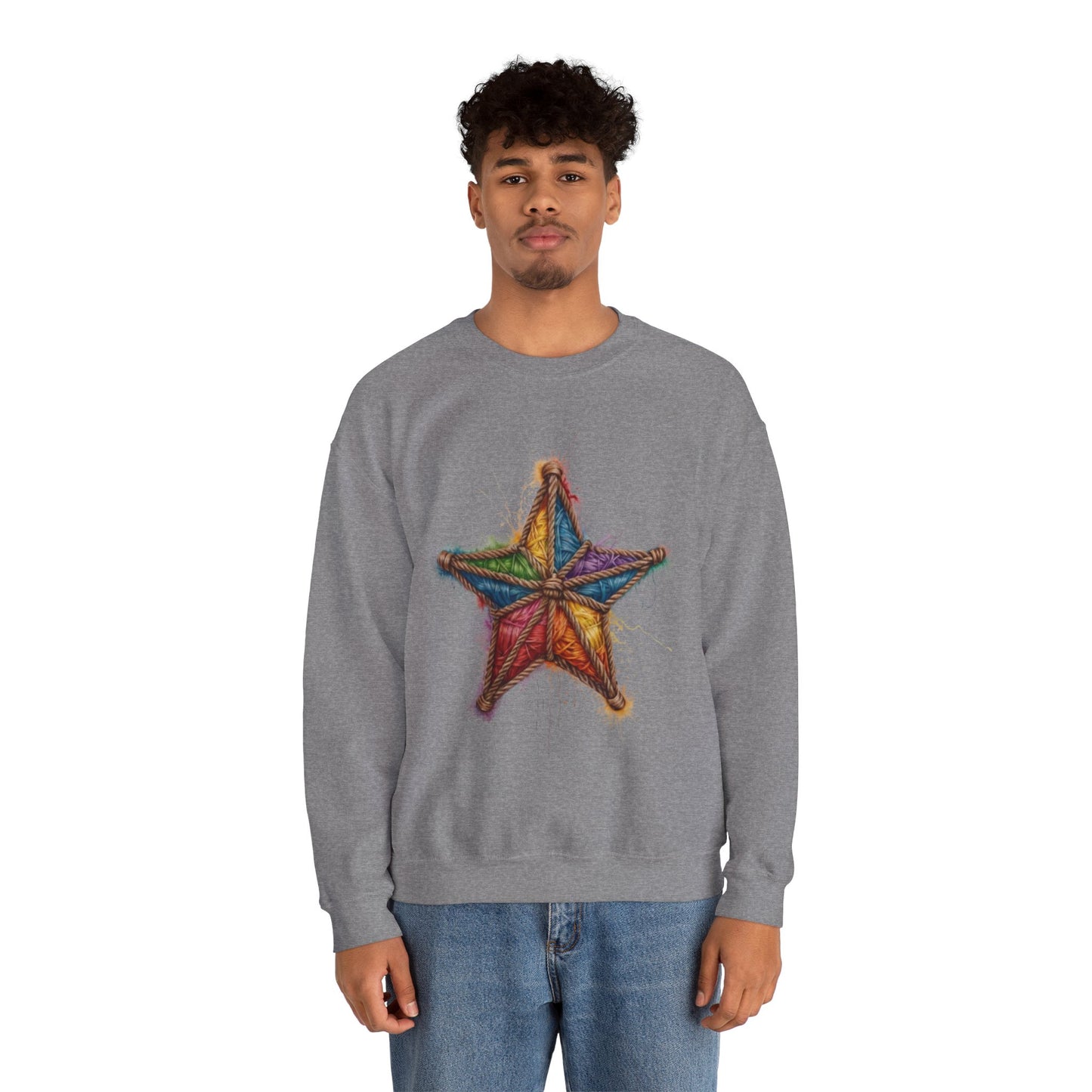 Multicoloured Star Rope Pattern - Unisex Crewneck Sweatshirt