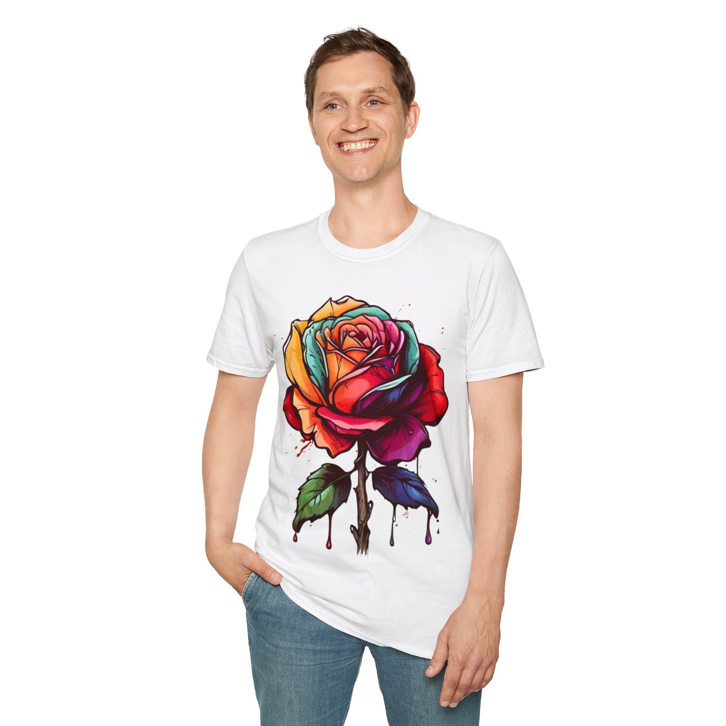 Large Colourful Rose - Unisex T-Shirt