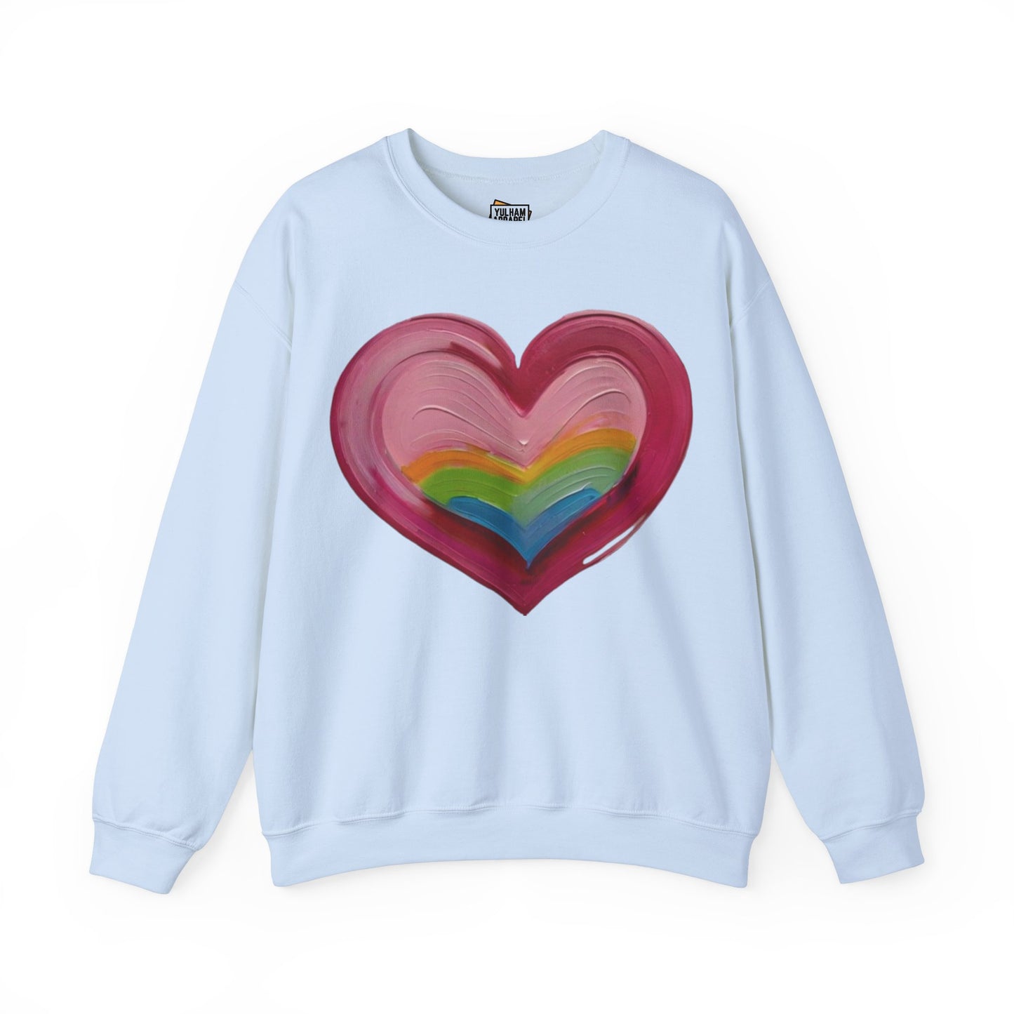 Pink Painted Love Heart - Unisex Crewneck Sweatshirt