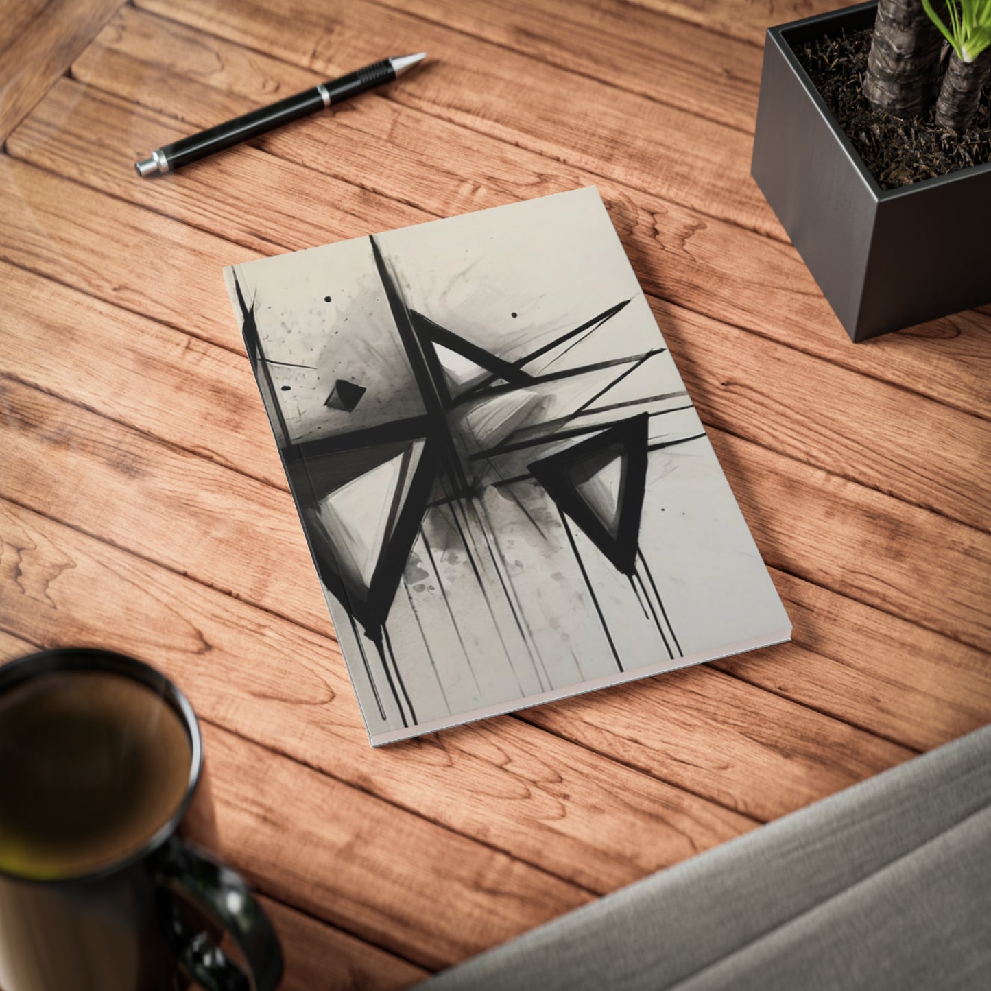 Sketched Triangles - Softcover Notebook, A5