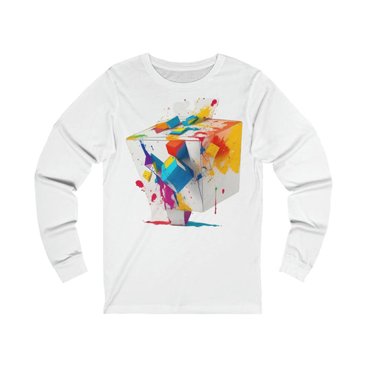 Colourful 3D Cube - Unisex Long Sleeve T-Shirt