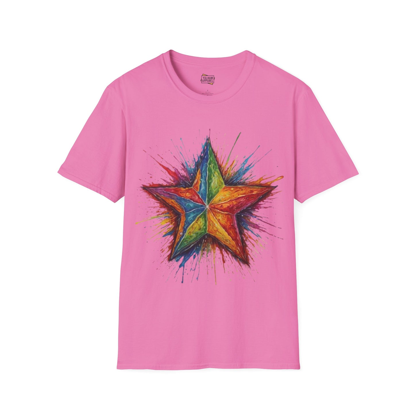 Burning Multicoloured Star - Unisex T-Shirt