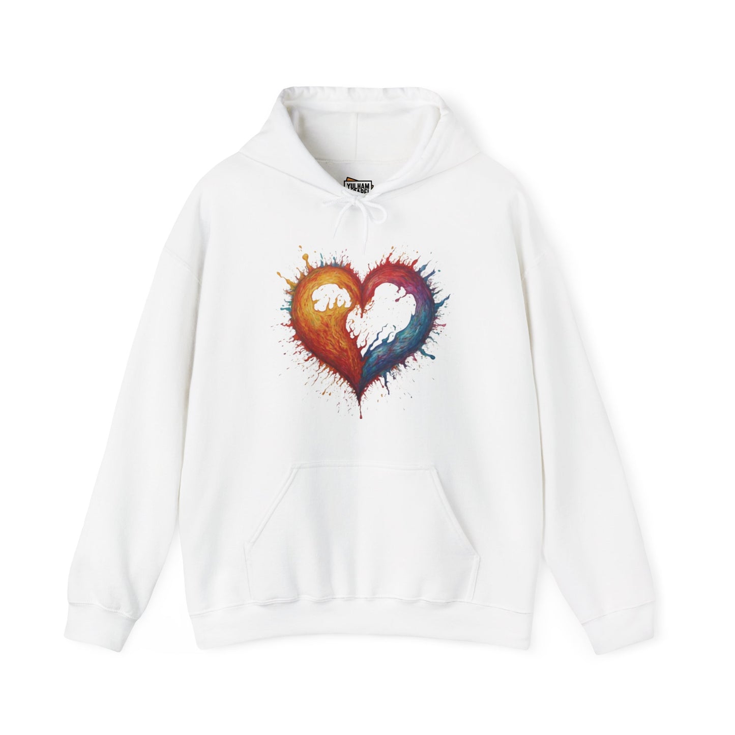 Colourful Burning Love Heart - Unisex Hooded Sweatshirt