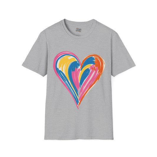 Vibrant Light Coloured Love Heart - Unisex T-Shirt