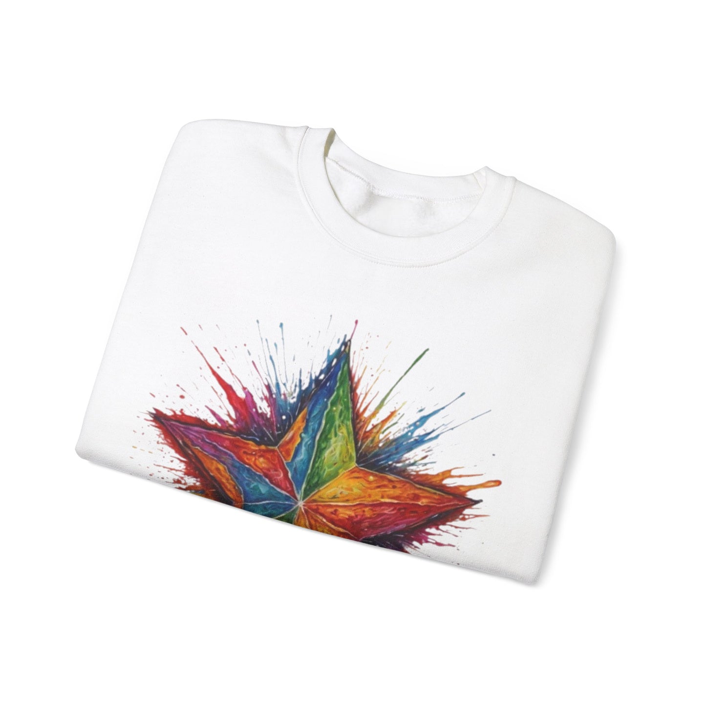 Burning Multicoloured Star - Unisex Crewneck Sweatshirt