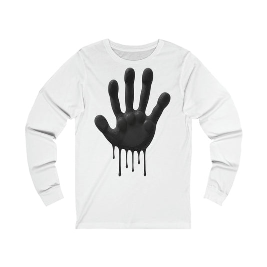 Black Hand Print Art - Unisex Long Sleeve T-Shirt