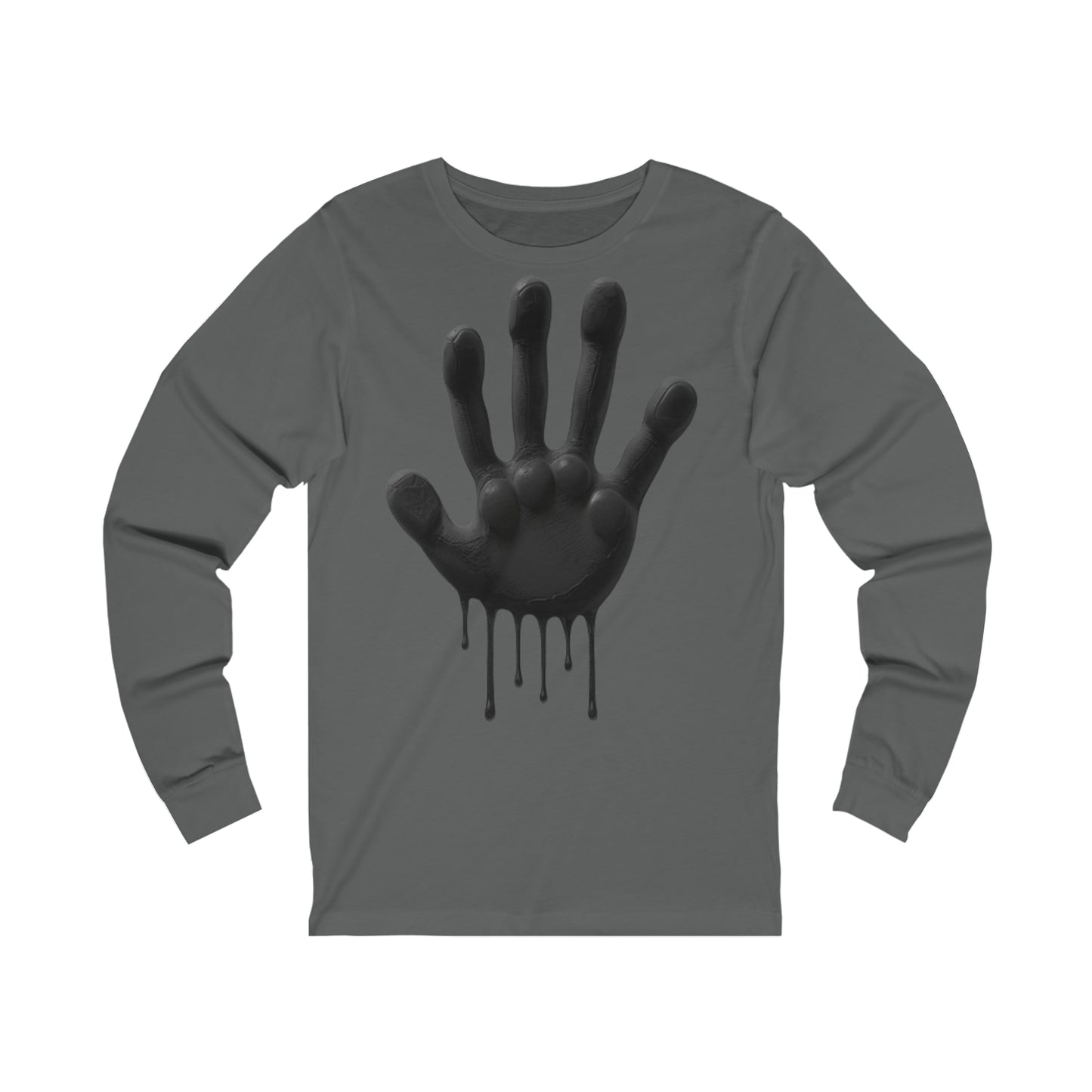 Black Hand Print Art - Unisex Long Sleeve T-Shirt