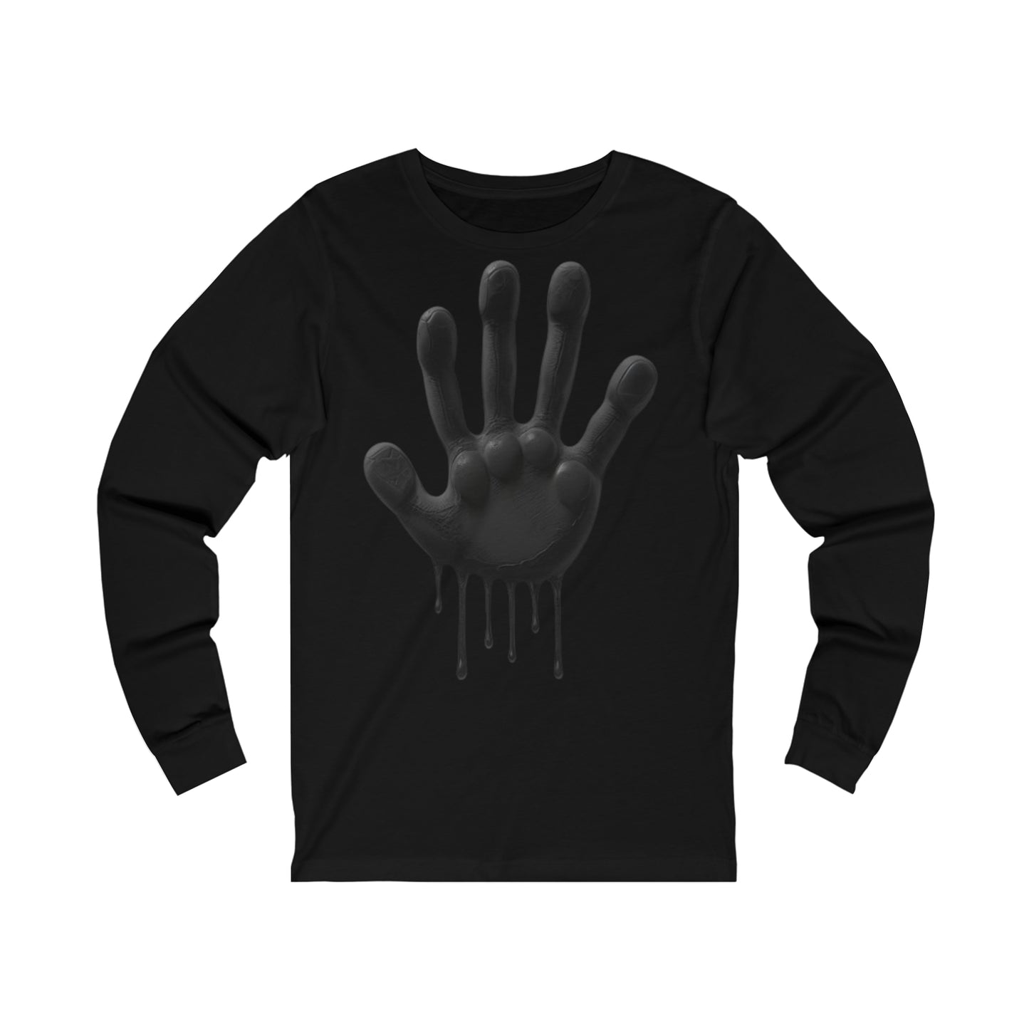 Black Hand Print Art - Unisex Long Sleeve T-Shirt