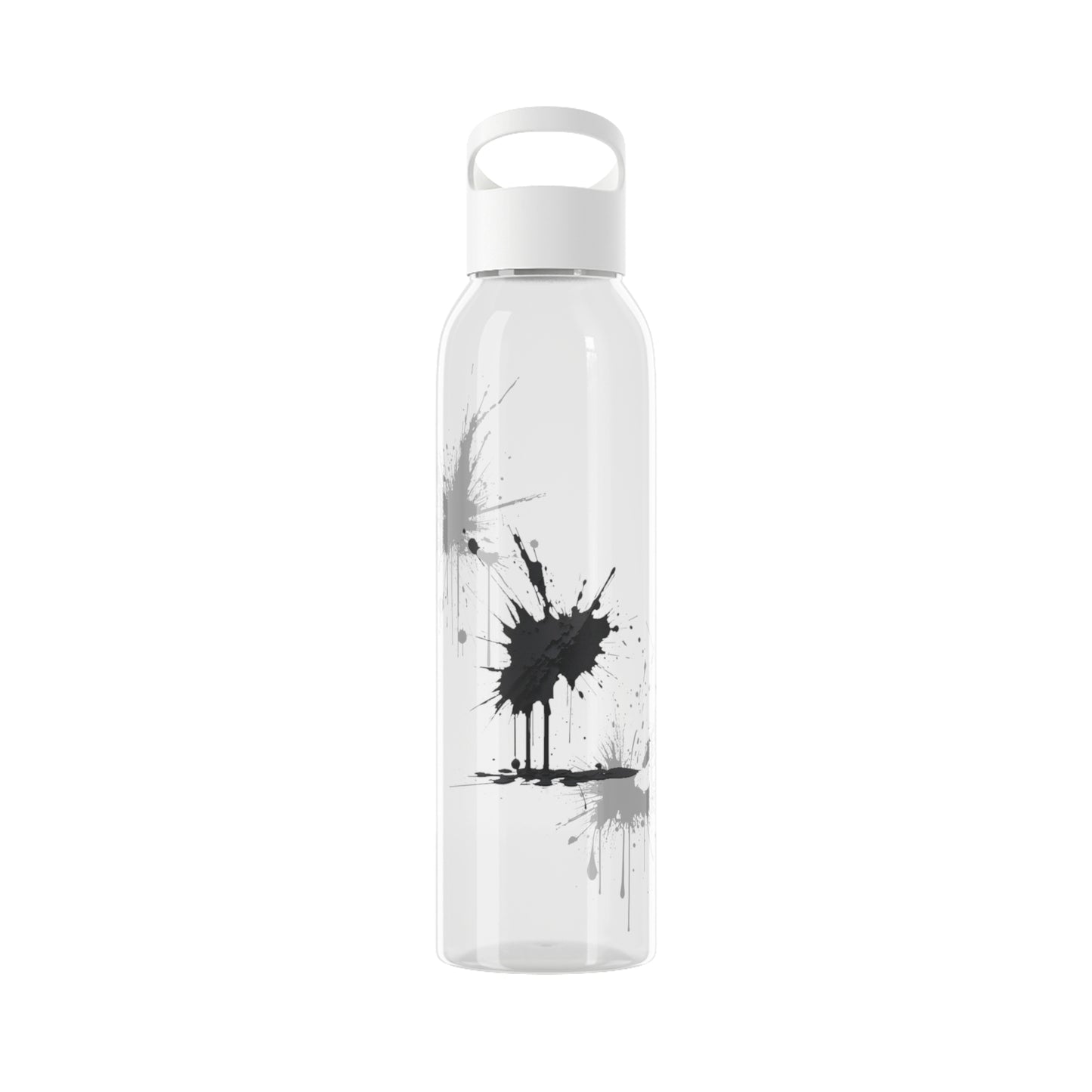 Black Paint Splatter - Sky Water Bottle