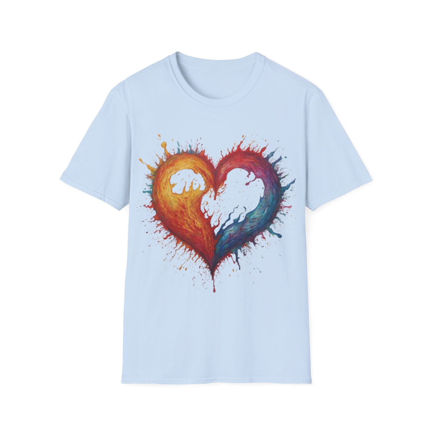 Colourful Burning Love Heart - Unisex T-Shirt