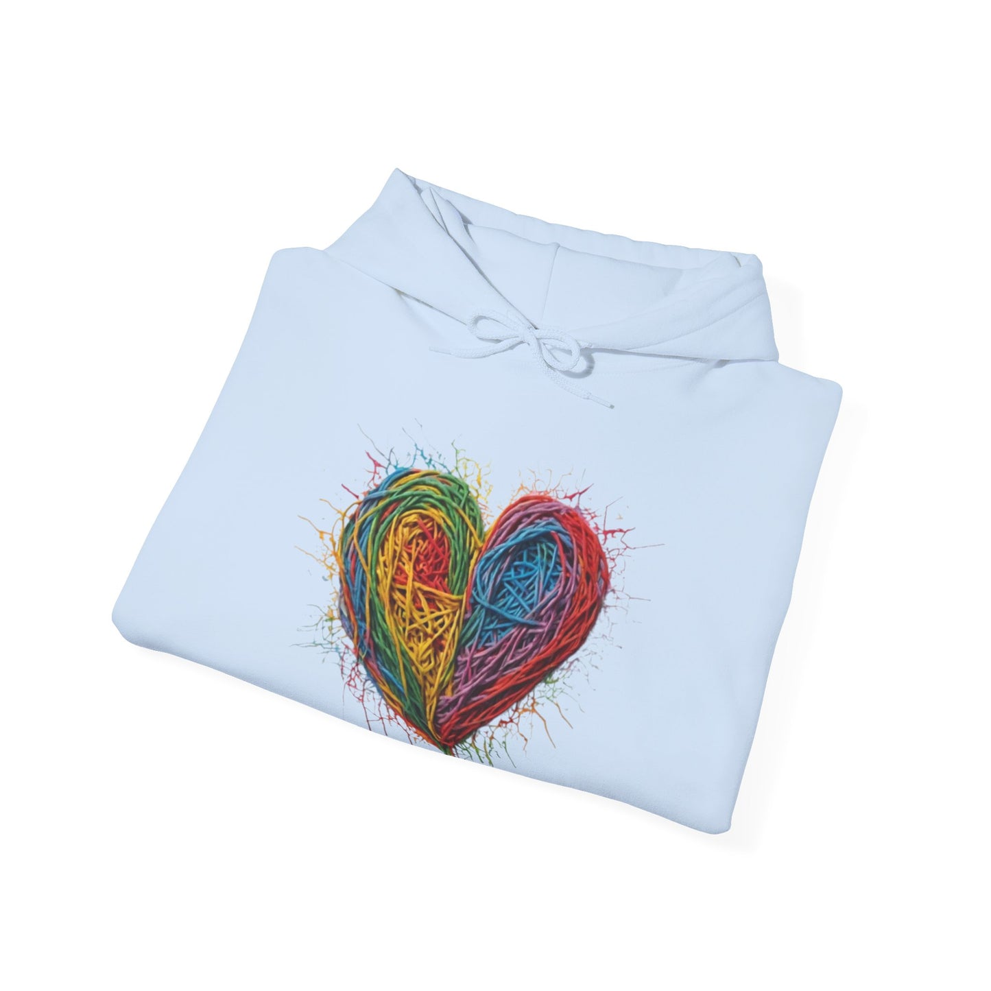 Multicoloured Scoubidou Love Heart - Unisex Hooded Sweatshirt