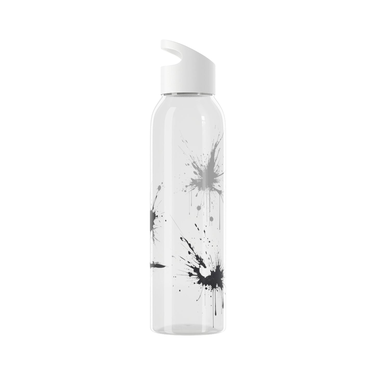 Black Paint Splatter - Sky Water Bottle