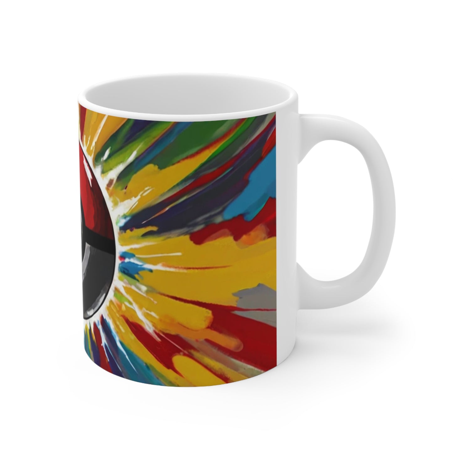 Colourful Poke-Ball Art Mug - Ceramic Coffee Mug 11oz
