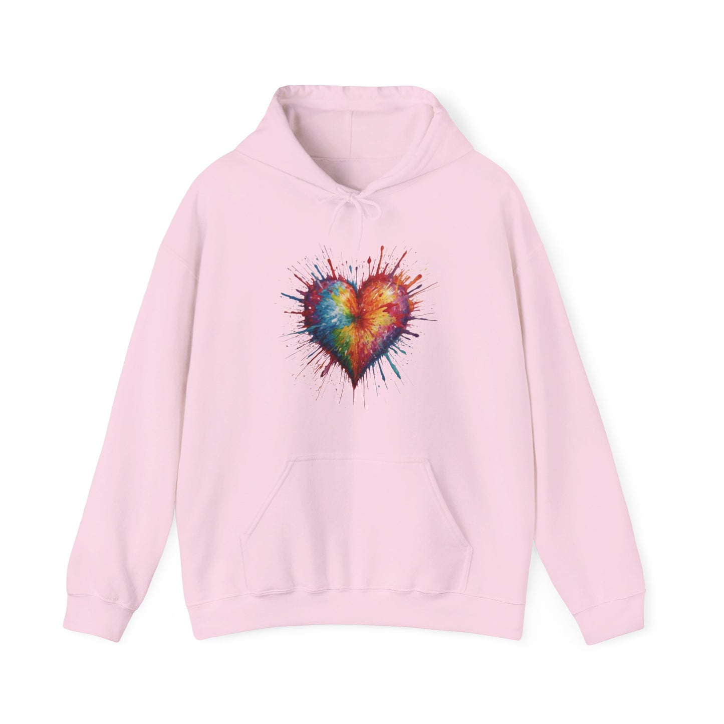 Colourful Messy Exploding Love Heart - Unisex Hooded Sweatshirt