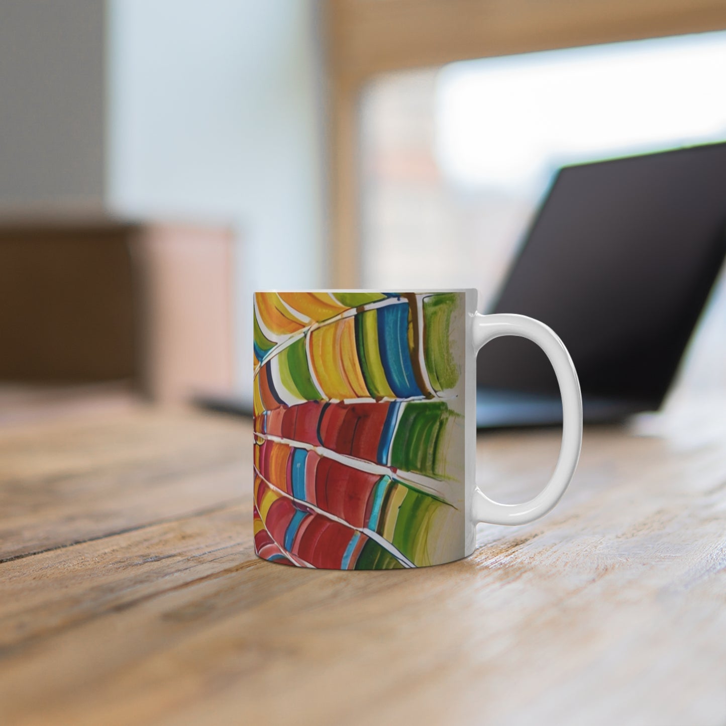 Colourful Sketch Watercolour Spiderweb Mug - Ceramic Coffee Mug 11oz