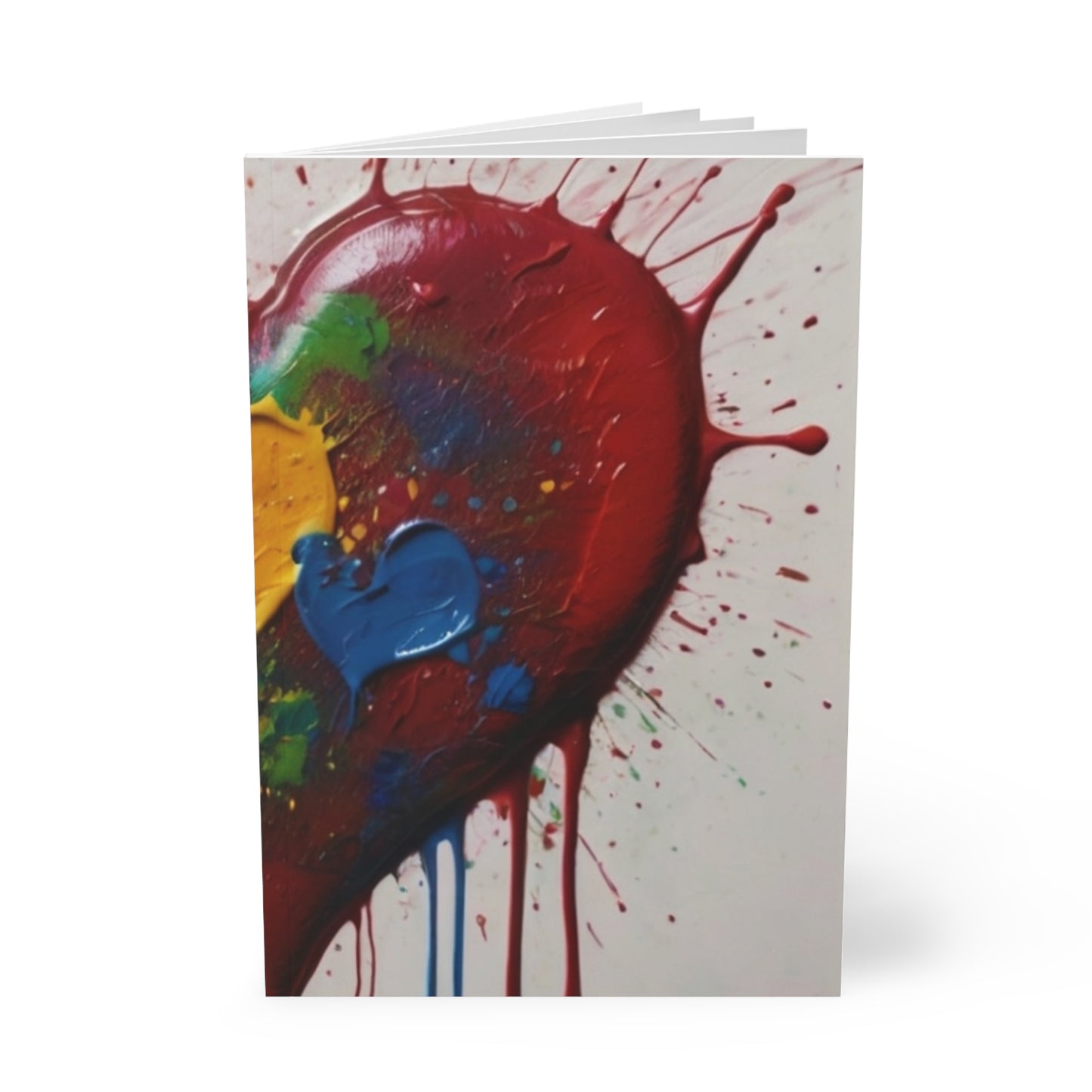 Messy Painted Love Heart - Softcover Notebook, A5