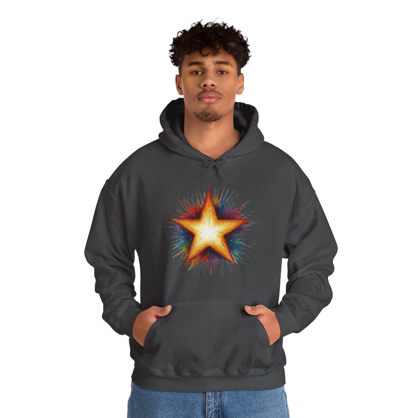 Burning Golden Star - Unisex Hooded Sweatshirt