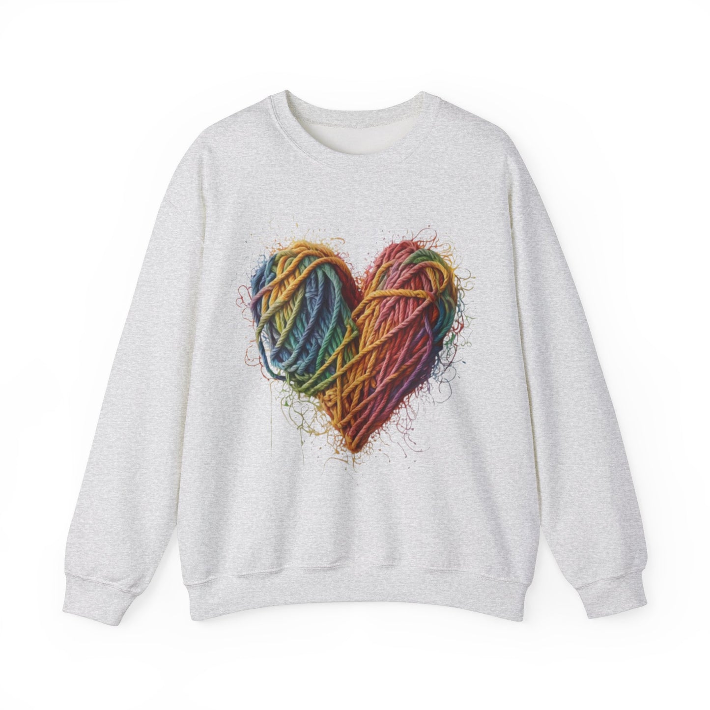 Multicoloured Ropes Love Heart - Unisex Crewneck Sweatshirt