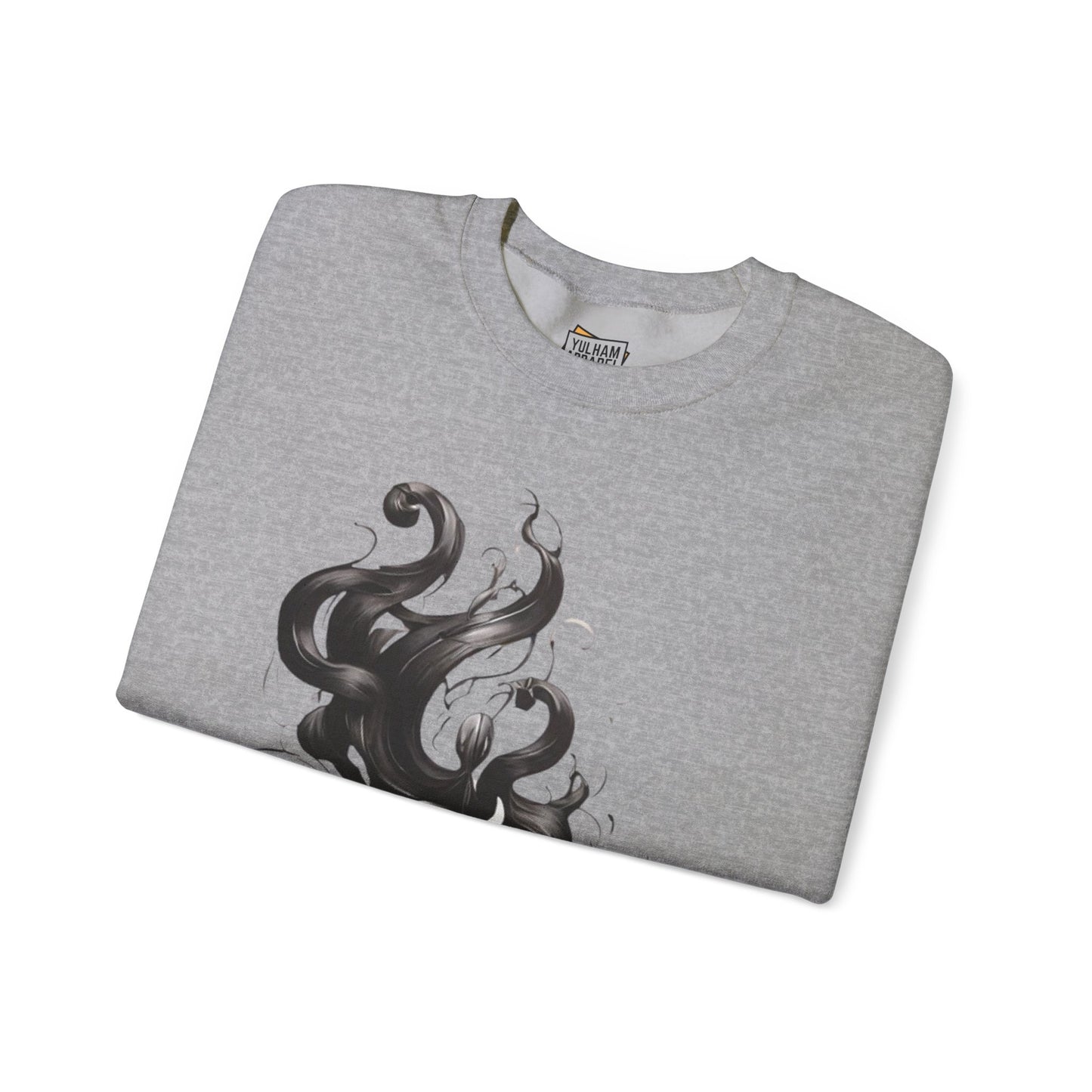 Black and White Flame - Unisex Crewneck Sweatshirt