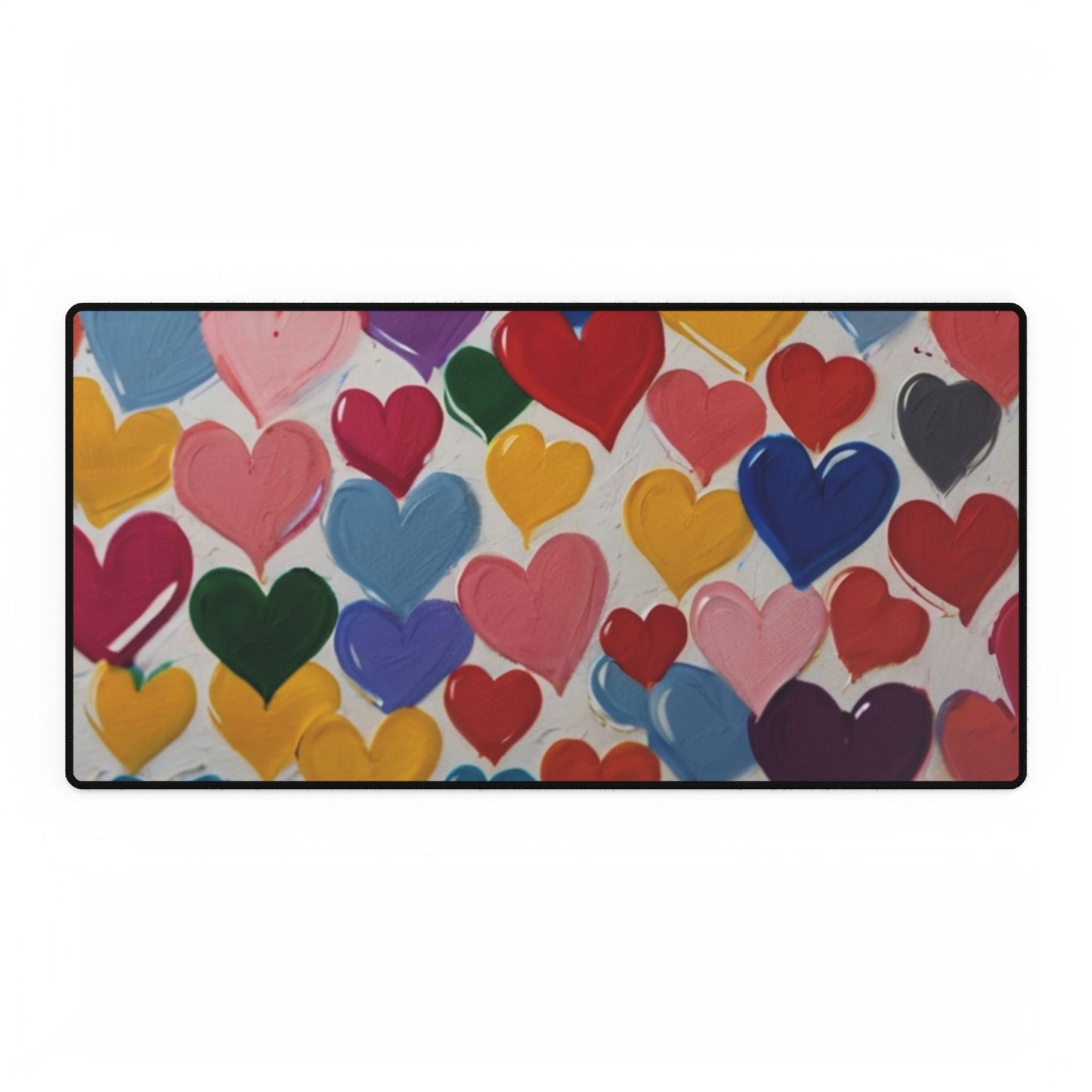 Colourful Paint Style Love Hearts - Desk Mats