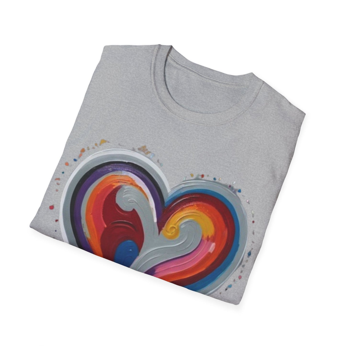 Colourful Grey Love Heart - Unisex T-Shirt