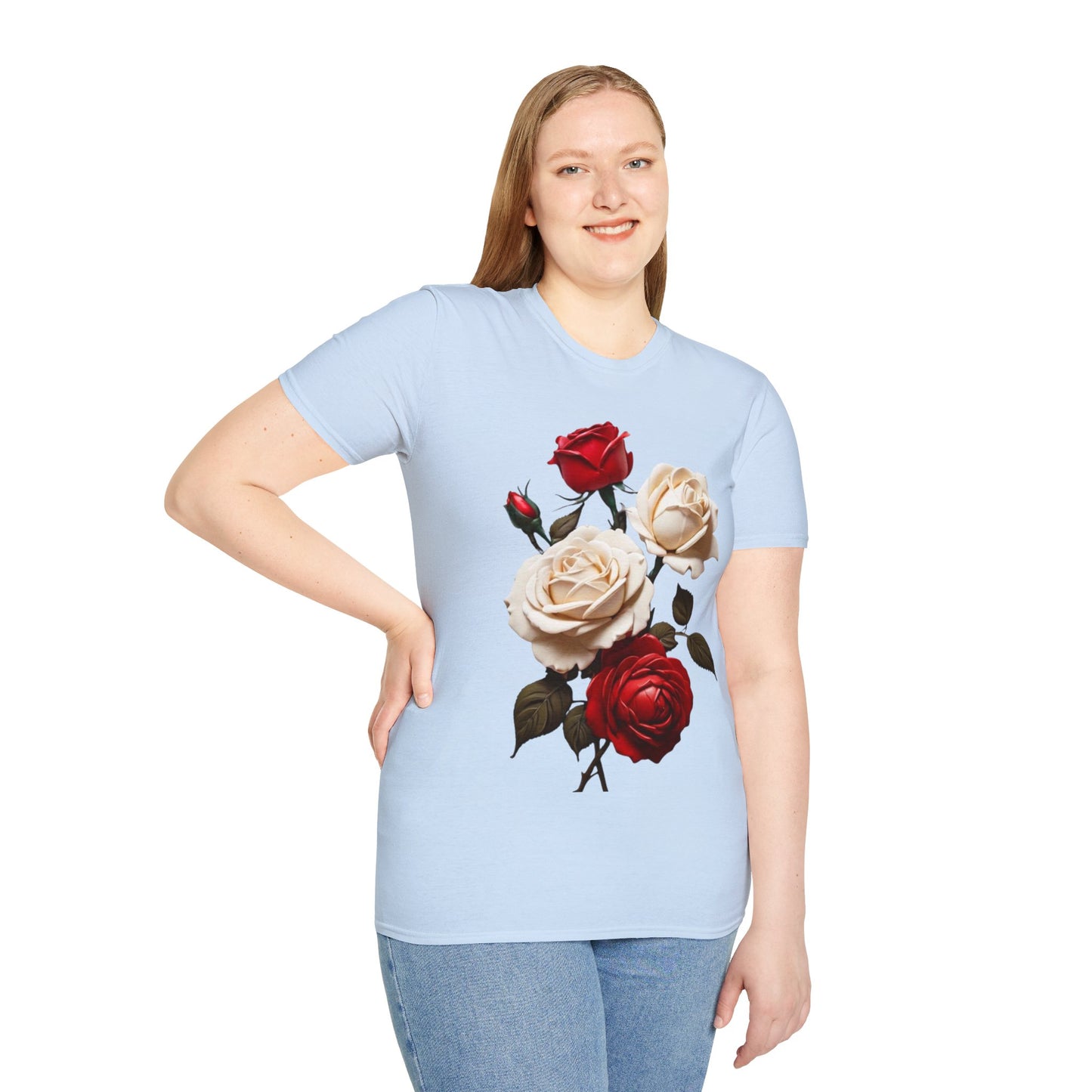 Red and White Roses - Unisex T-Shirt