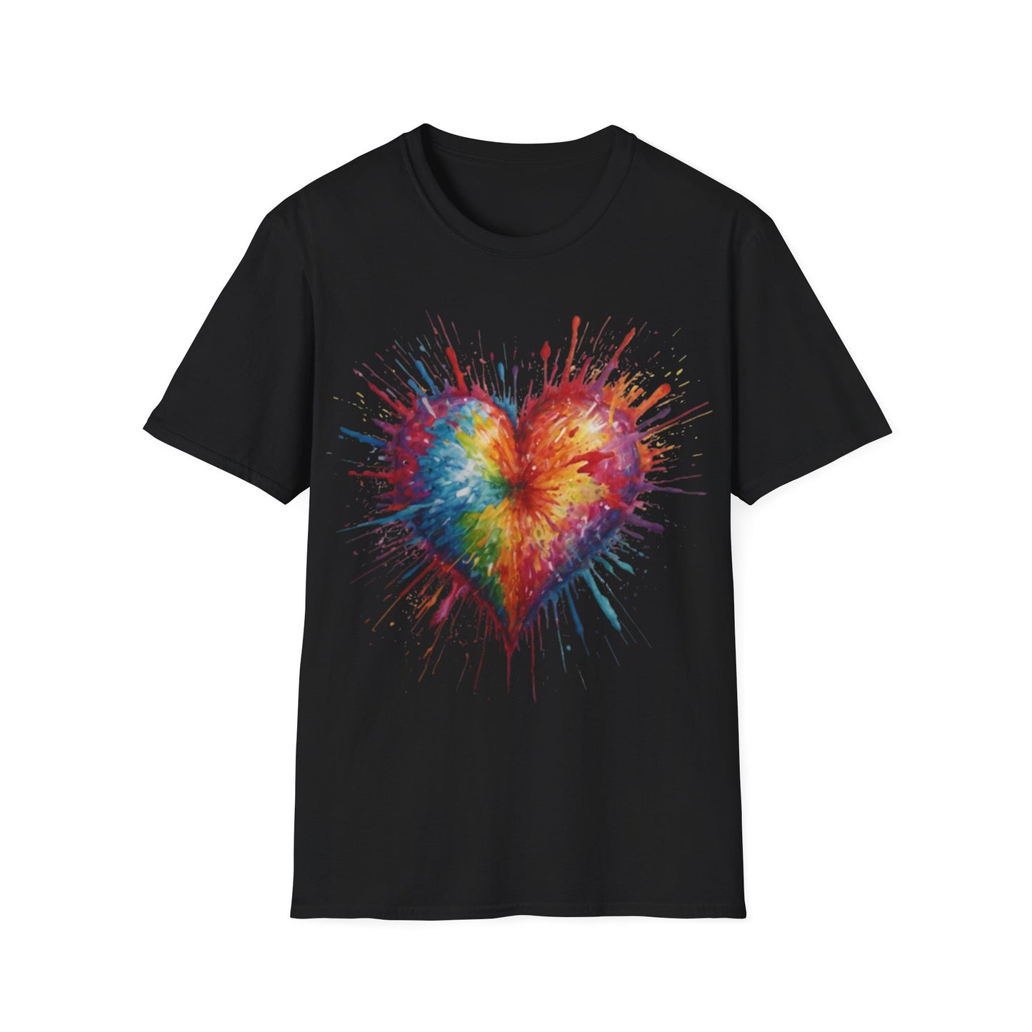 Colourful Messy Exploding Love Heart - Unisex T-Shirt