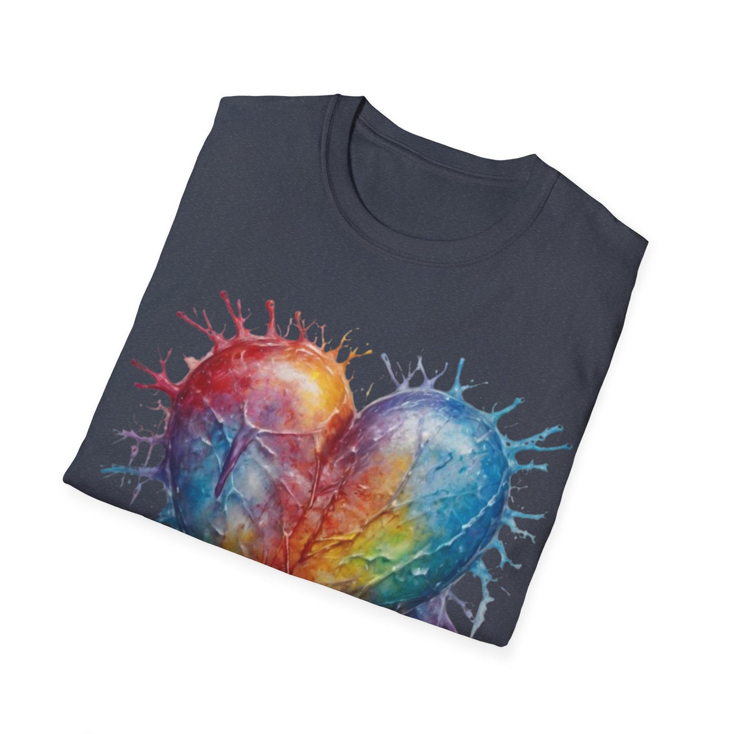 Colourful Messy Frozen Love Heart - Unisex T-Shirt