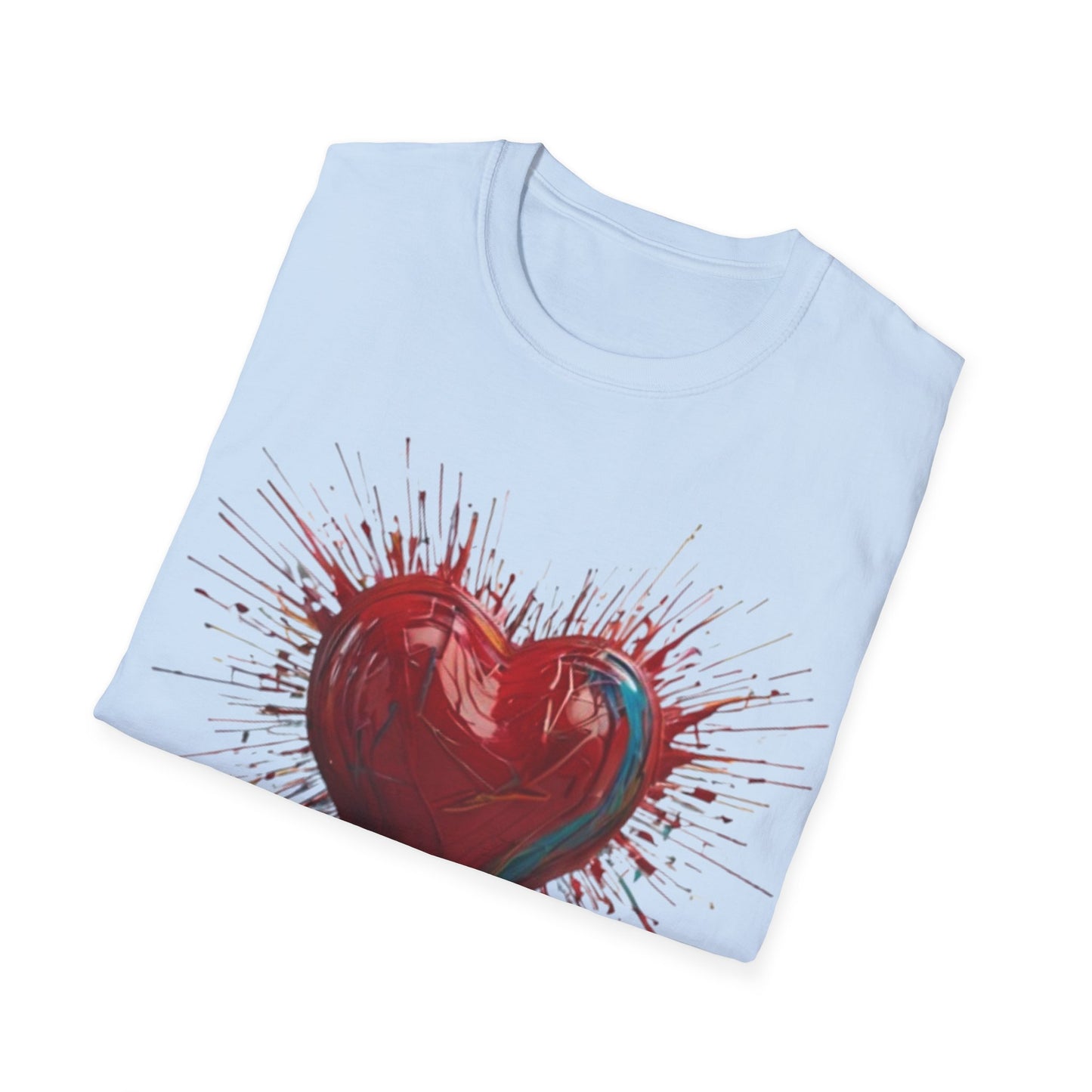 Messy Red Exploding Love Heart - Unisex T-Shirt