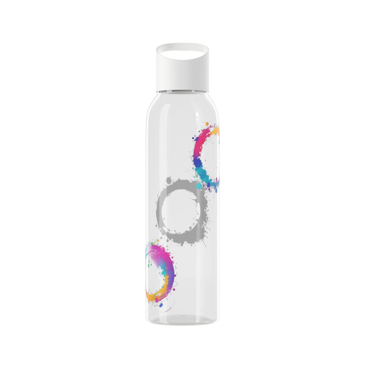 Colourful Circles Paint Art - Sky Water Bottle