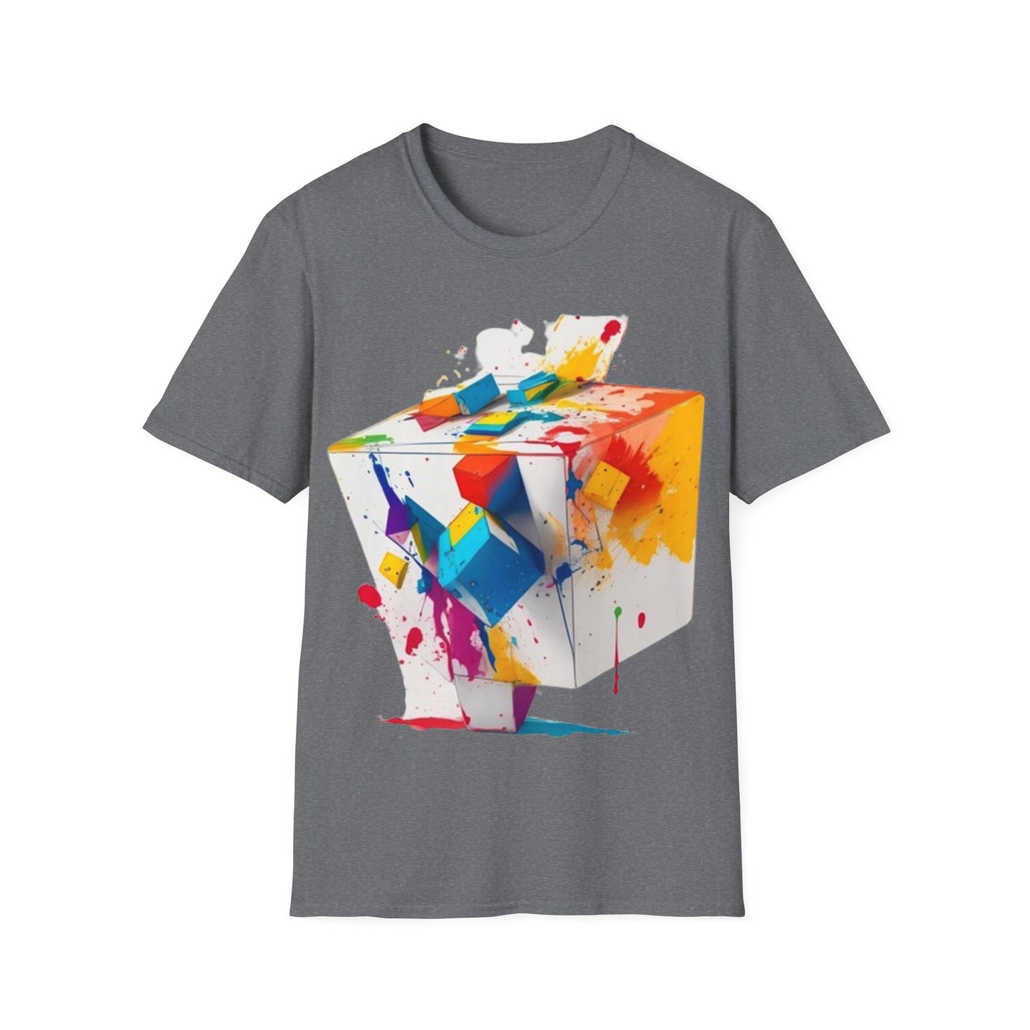 Messy Colourful 3D Cube - Unisex T-Shirt