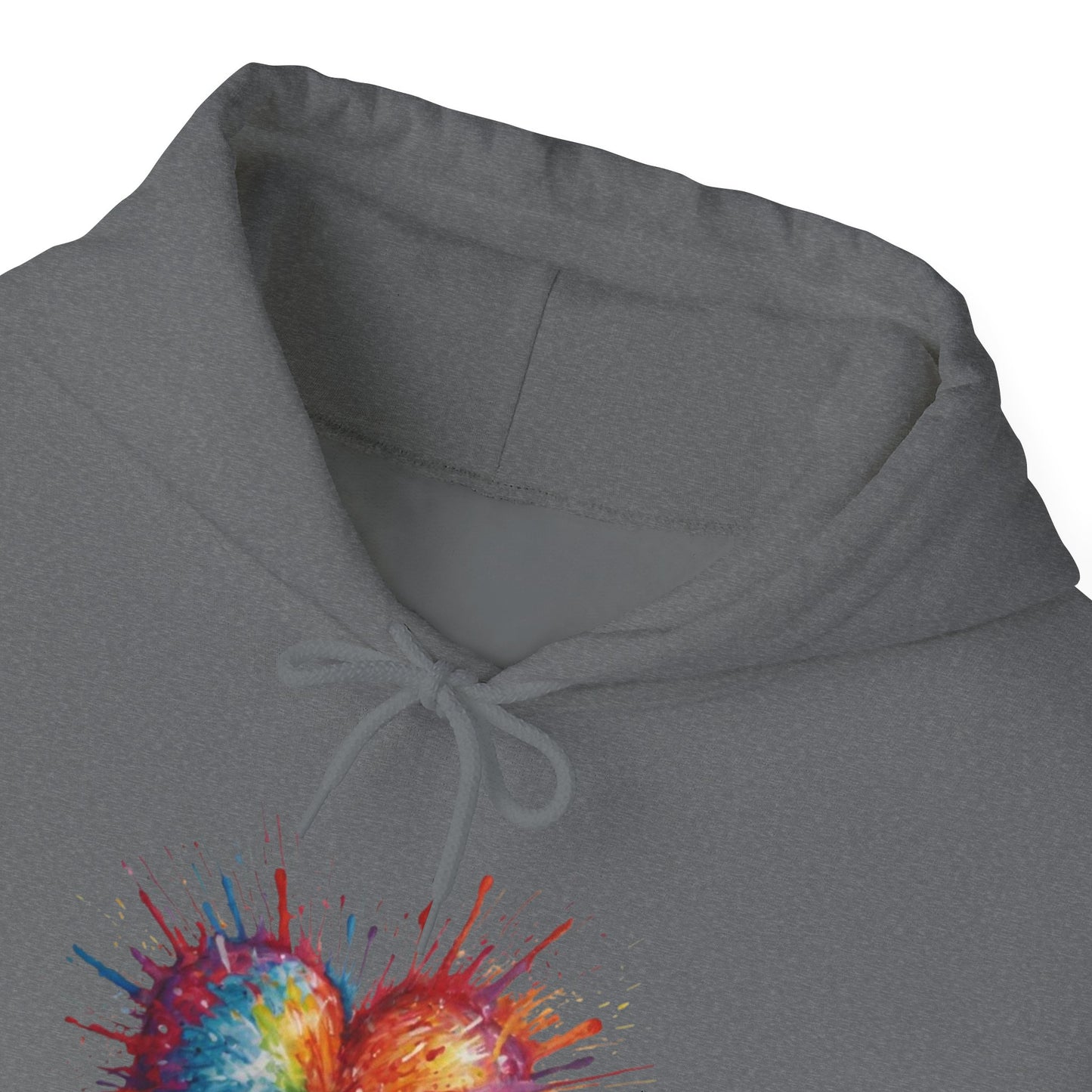 Colourful Messy Exploding Love Heart - Unisex Hooded Sweatshirt