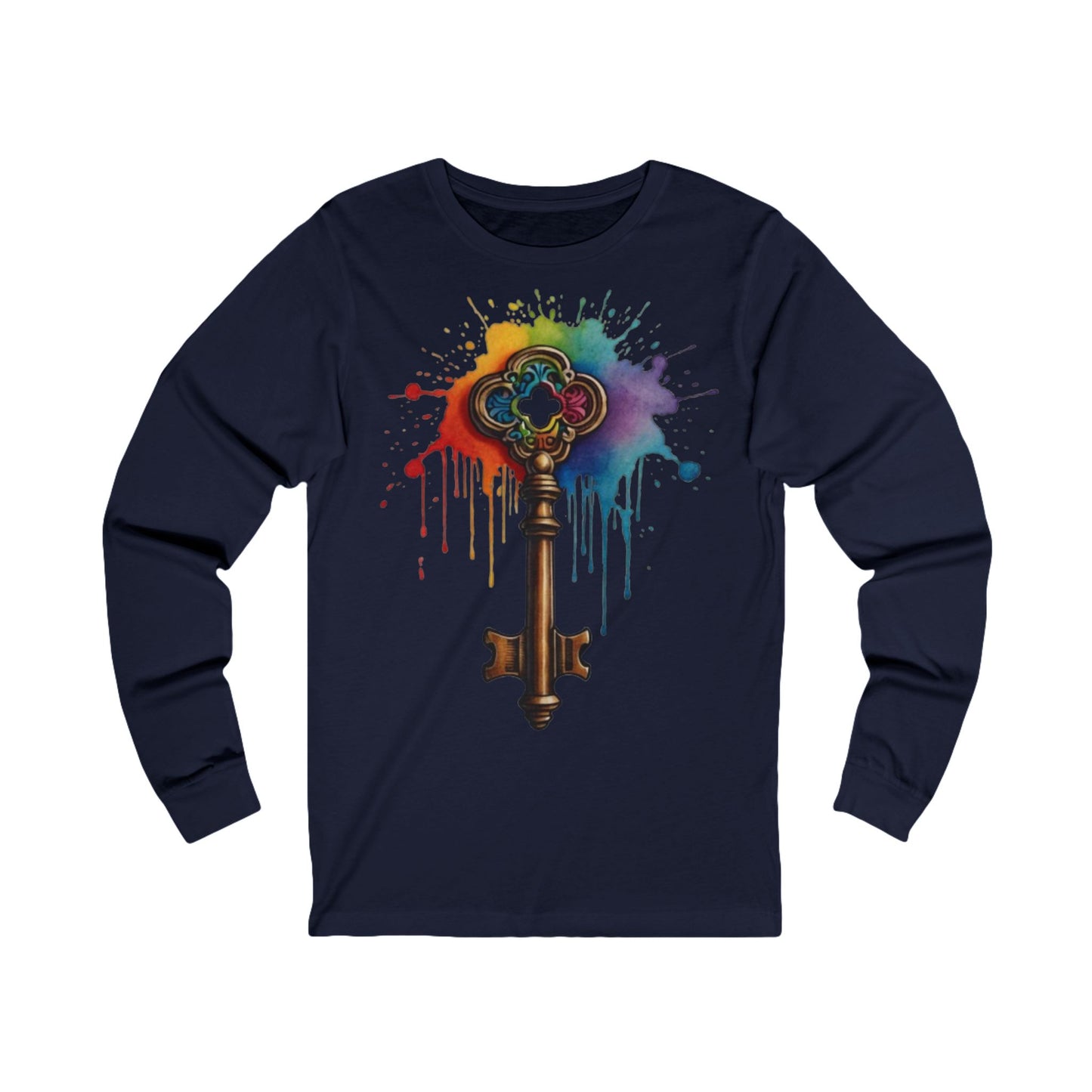 Colourful Messy Skeleton Key - Unisex Long Sleeve Tee