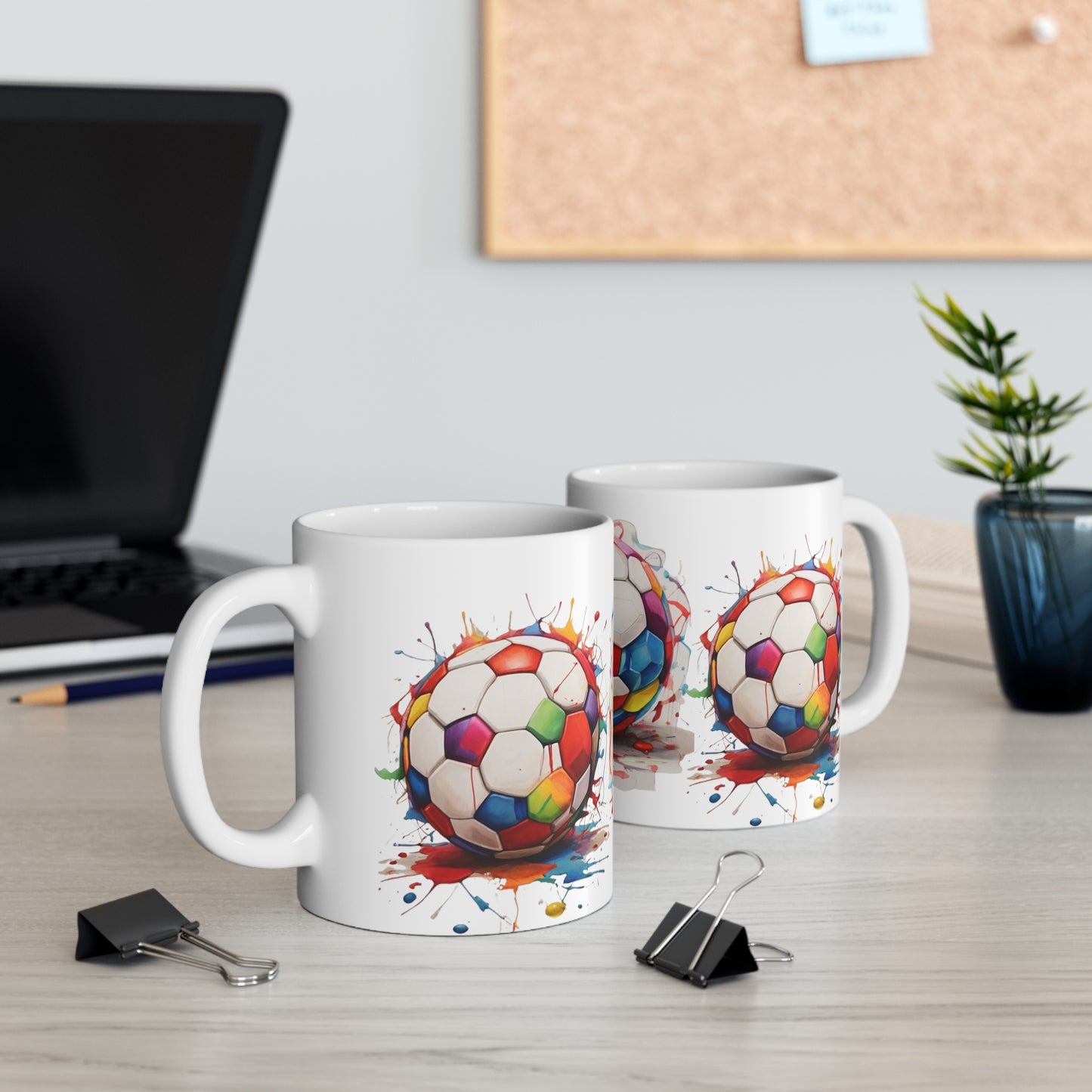 Colourful Messy Football's Mug - Ceramic Coffee Mug 11oz
