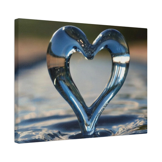 Water Love Heart - Matte Canvas, Stretched, 0.75"
