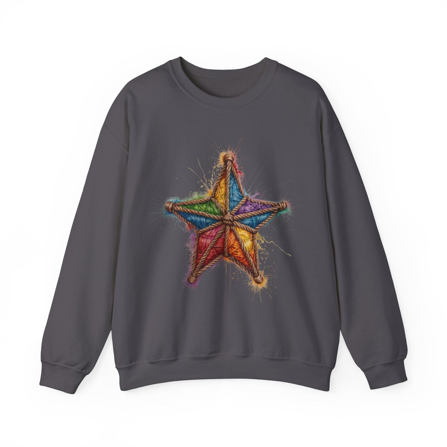 Multicoloured Star Rope Pattern - Unisex Crewneck Sweatshirt