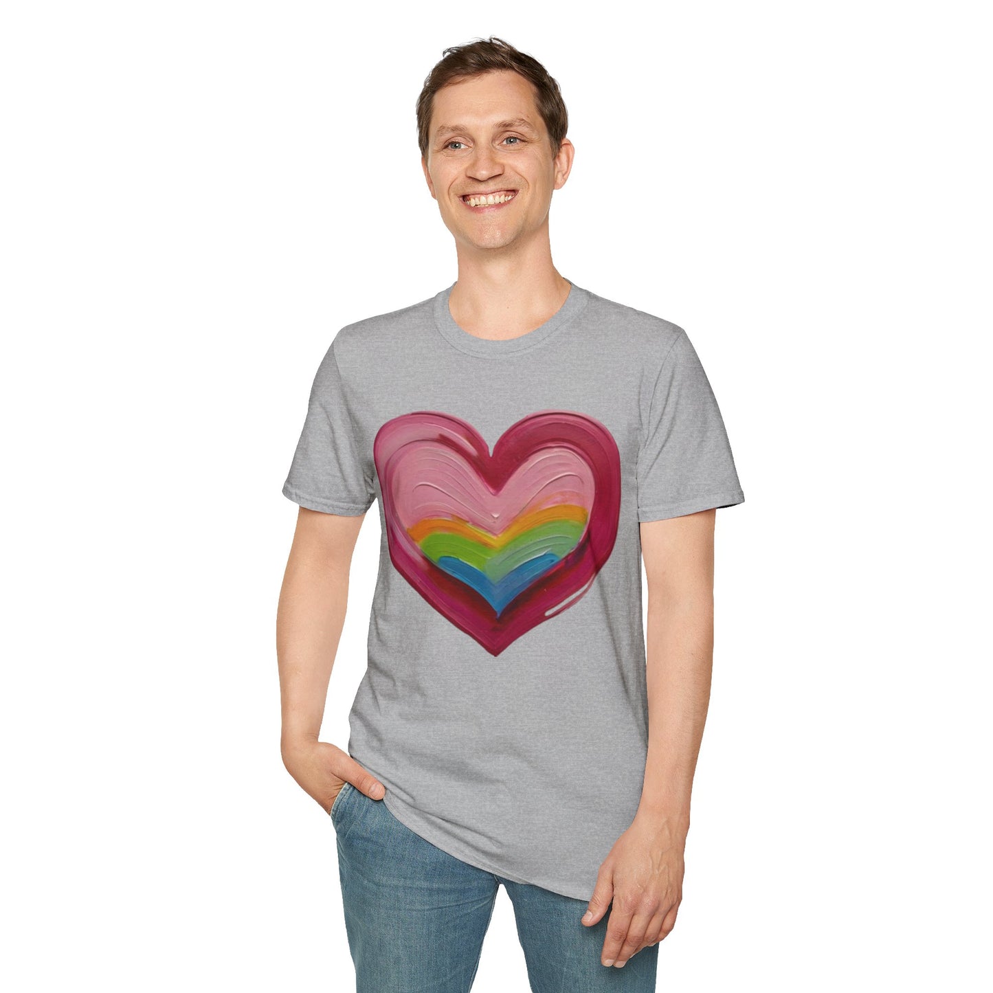 Pink Painted Love Heart - Unisex T-Shirt