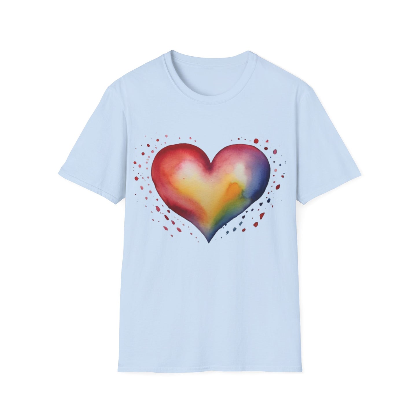 Colourful Watercolour Style Love Heart - Unisex T-Shirt