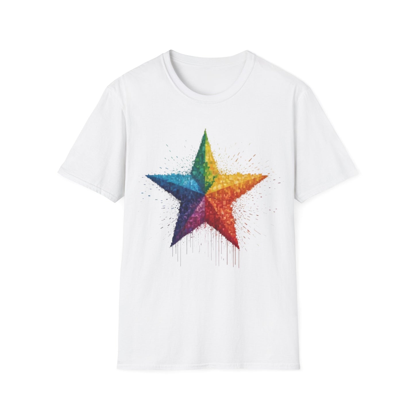 Multicoloured Pixelated Star - Unisex T-Shirt