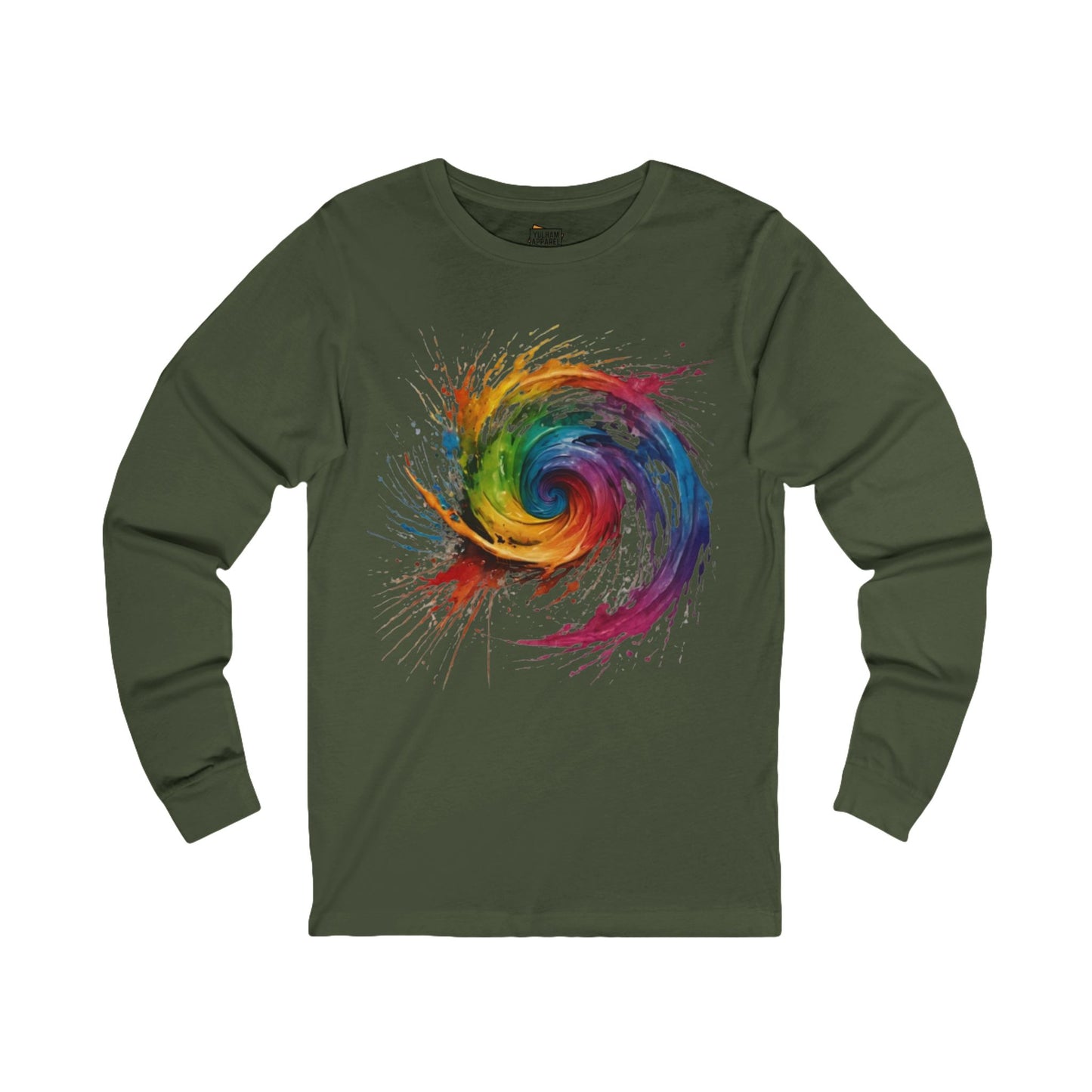 Colourful Messy Swirly Pattern - Unisex Long Sleeve T-Shirt