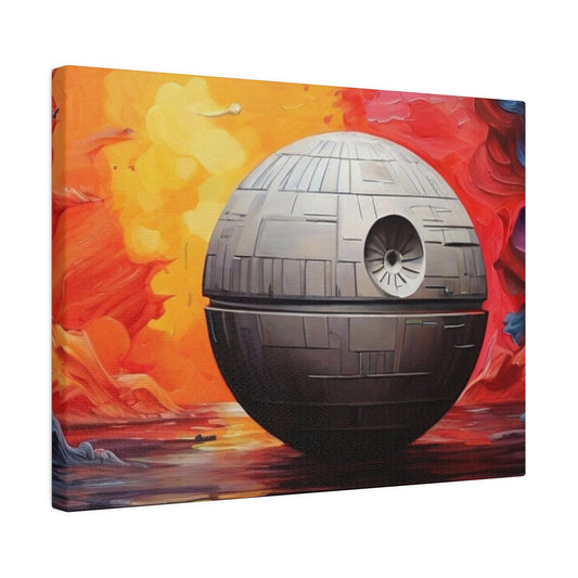 Colourful Death Star Painting - Matte Canvas, Stretched, 0.75"